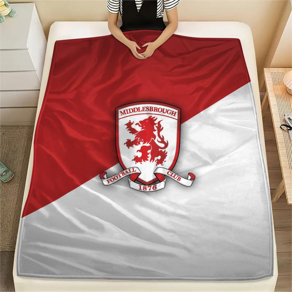 Middlesbrough FC Flannel Blanket, High quality Comfortable for All Seasons, Home Decor, Warmth and Comfort