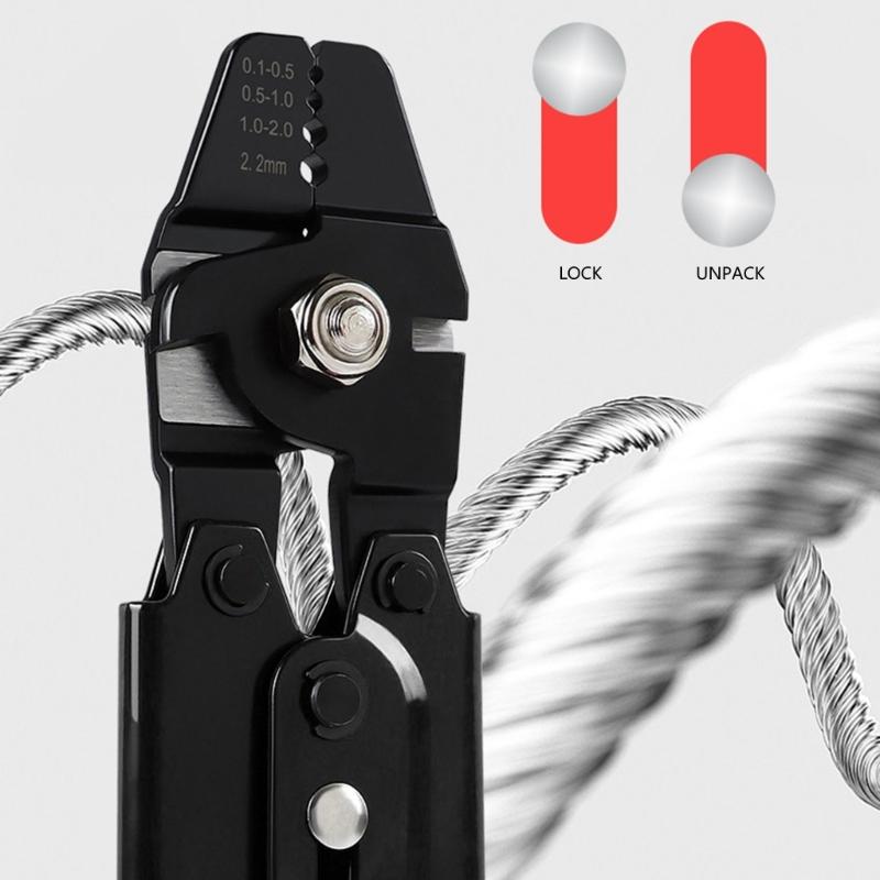 Angel Crimpwerkzeug Angel Draht Vorfach Crimp Montage Set Angelzange mit 180 Stück Crimp Schlaufenhülsen