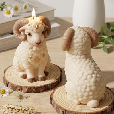 Molde de Silicona para Velas de Oveja 3D Cordero Jabón Aromaterapia Yeso Resina Moldes de Fundición Manualidades para el Hogar Decoración Regalo Molde de Fundición