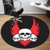 1pc Skull Flames Office Round Area Rug, Under Office Chairs Bedroom Living Room Home Decor, Room Deco, Available In Various Sizes