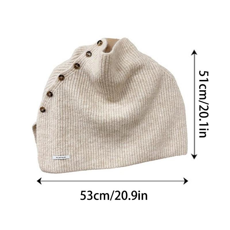 Winter Pullover Split Shawl Sweater for Women Knit Solid Color Turtleneck Scarf Casual Wear Cape Windproof Shoulder Wrap