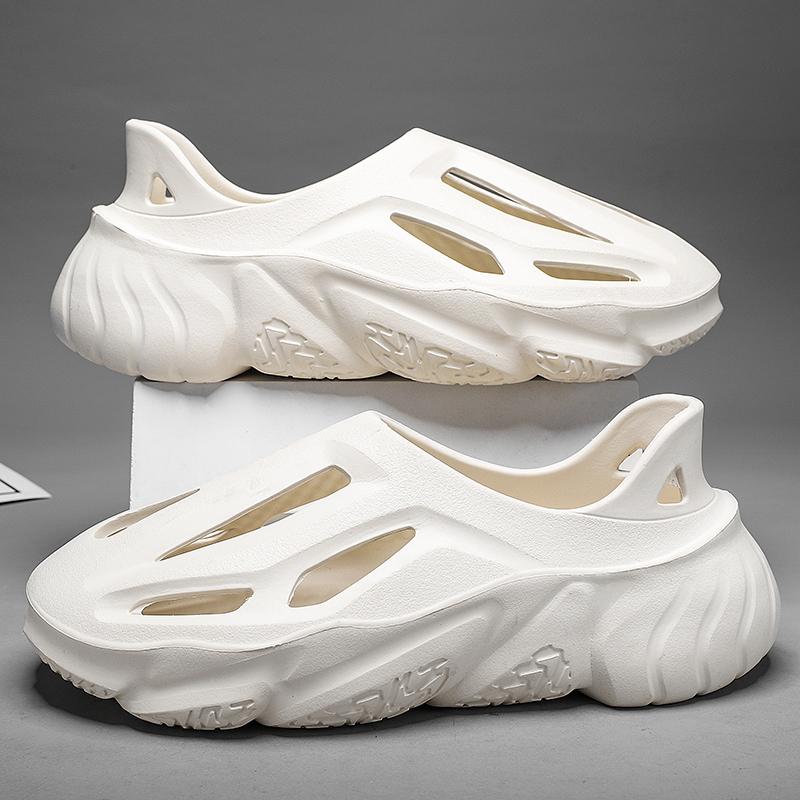 

SYTK Мужские модные новые летние тапочки EVA с мягкой подошвой Cloud Slides Легкие пляжные туфли для мужчин, подходящие для использования в помещении и на открытом воздухе 45 покинуть белый