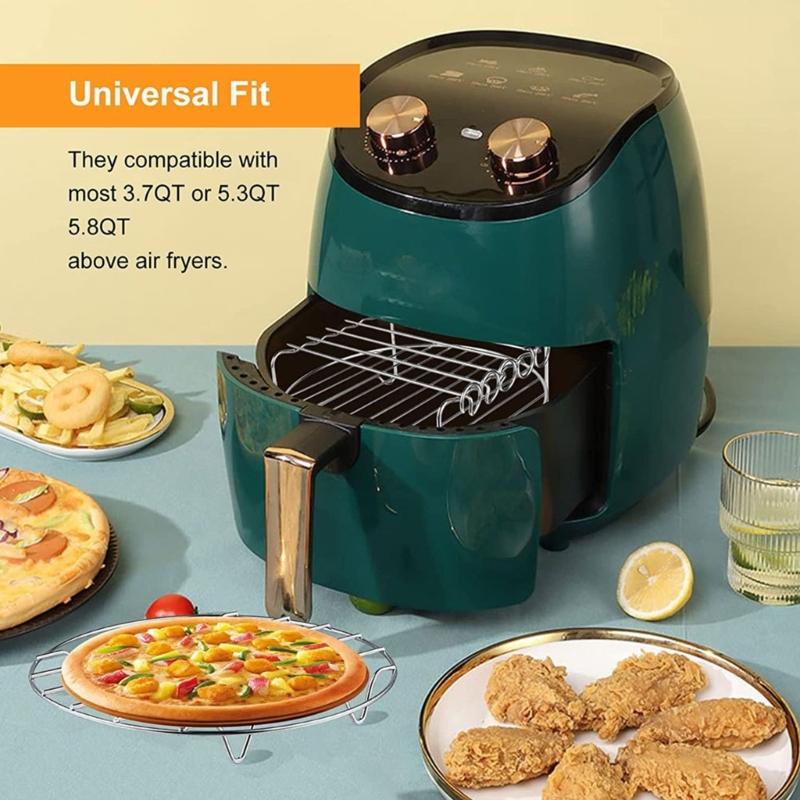 Βάση Ψησίματος για Φούρνο Air Fryer από Ανοξείδωτο Ατσάλι, Αντικολλητικό Καλάθι Αφυγραντήρα Ψησίματος για Τηγανητές Πατάτες, Μπέικον, Κοτόπουλο