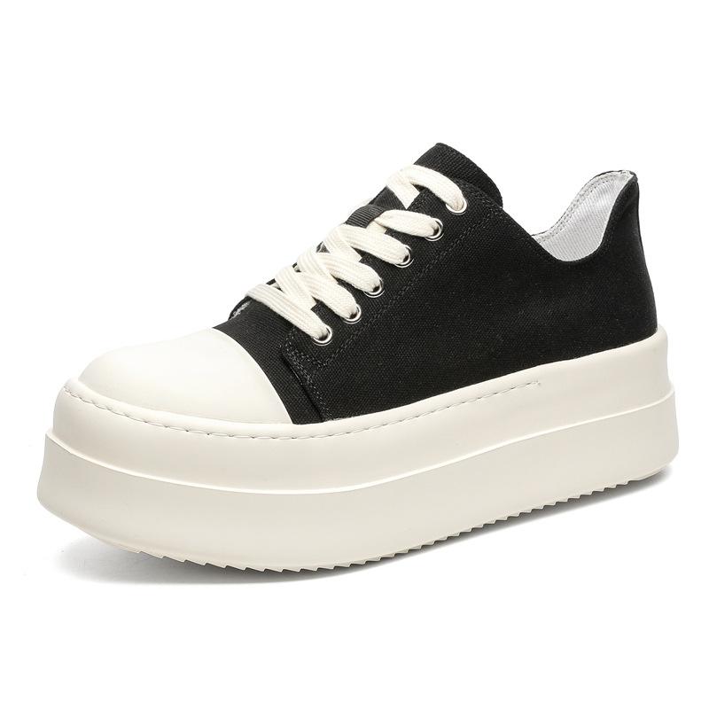 Amerikanische Retro-Paar-Board-Schuhe Plateau-Sohle Erhöhend Vielseitige Big-Head-Canvas-Schuhe Lässige Derby-Schuhe 18453-J