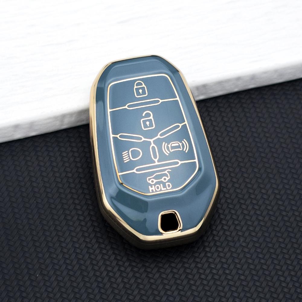 Coque Souple en TPU pour Clé de Voiture Ssangyong Rexton Y400 Y450 G4 (2021-2022) Porte-Clé Coque de Protection pour Clé de Voiture