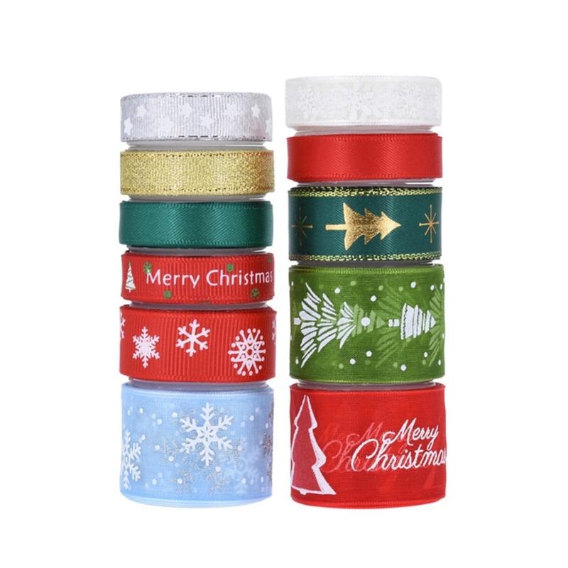 

Pack of 11Polyester Ribbons for Christmas Present and Wedding Decorations Stylish Flower Bouquet Wrapping Silk Ribbons 1