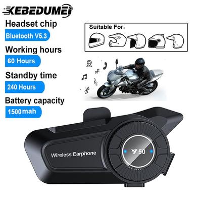 1800mAh קסדת אופנוע Bluetooth אוזניות עמיד למים עוזר קולי Moto אוזניות אופנוע ידיים ללא ידיים אוזניות אלחוטיות Y50 Communicator