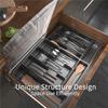 Silverware Tray Double-Layer With Lid, For Utensil Drawer Organizer, Cutlery Storage Holder With Cover
