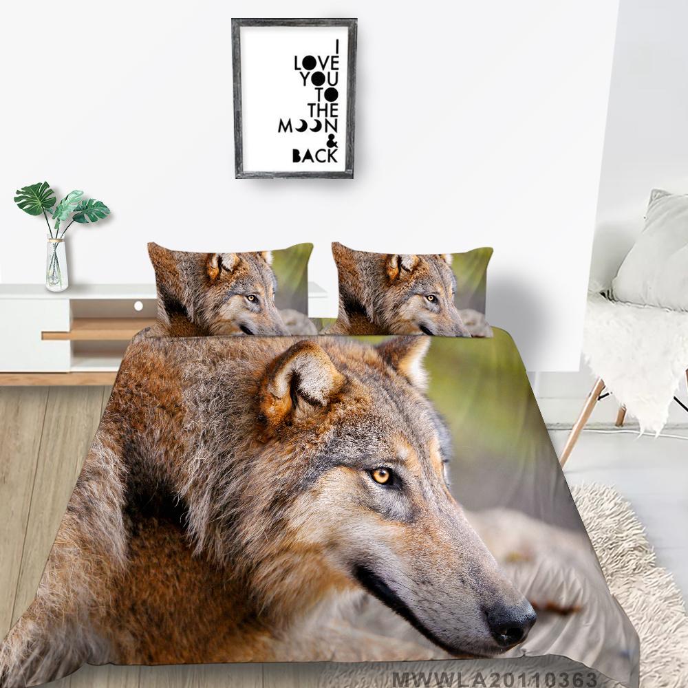 

Домашний комплект постельного белья с 3D рисунком волка, пододеяльники, 2/3 шт., детский домашний текстиль, постельное белье, пододеяльник EU Single 135x200cm