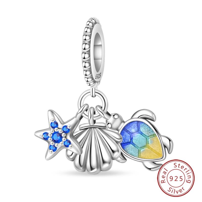 100% Copper Butterfly Fairy Dream Ocean Shell Pearl Mermaid Sea Turtle Sunflower Charms Beads Fit Qikaola Bracelets