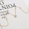 Stylish And Simple Stainless Steel Dopamine Necklace For Women'S High Sense Of Love Zircon Collarbone Chain Does Not Fade