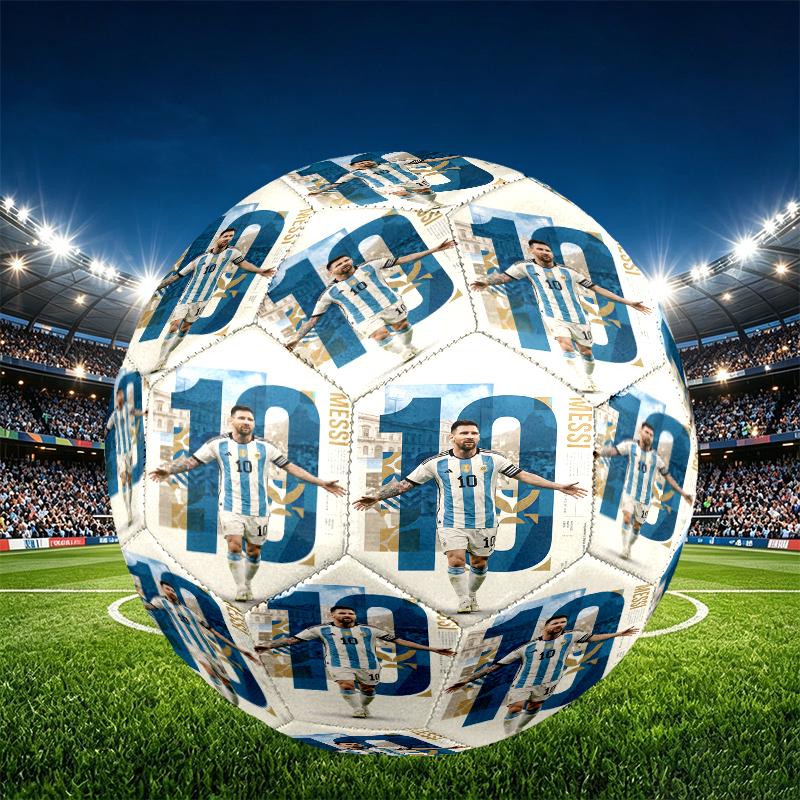 Lionel Messi Aufdruck Größe 5 Fußball, PU Abriebfester Fußball für Spieltraining und tägliches Üben, Geburtstagsgeschenk für Fußballfans