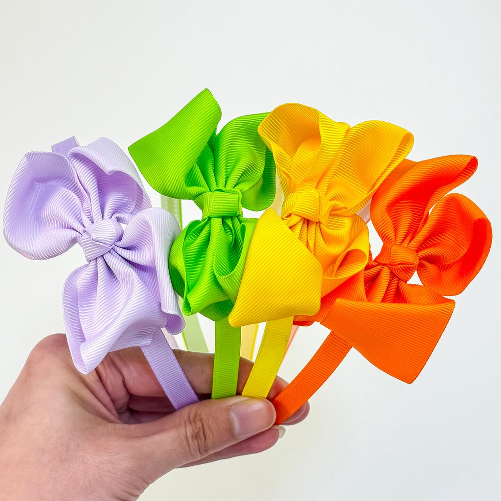 4 st Grosgrainband Hårrosetter Hårband för Flickor 3 tum Hårrosetter Hårband Plast Hårbyglar Barn Barn Håraccessoarer