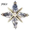 Brooch Pin with Invisible Safety Buckle, Star Shape Lapel Cubic Scratch Resistant Zirconia Rhinestone Accent, for Suits Shirts Wedding Formal