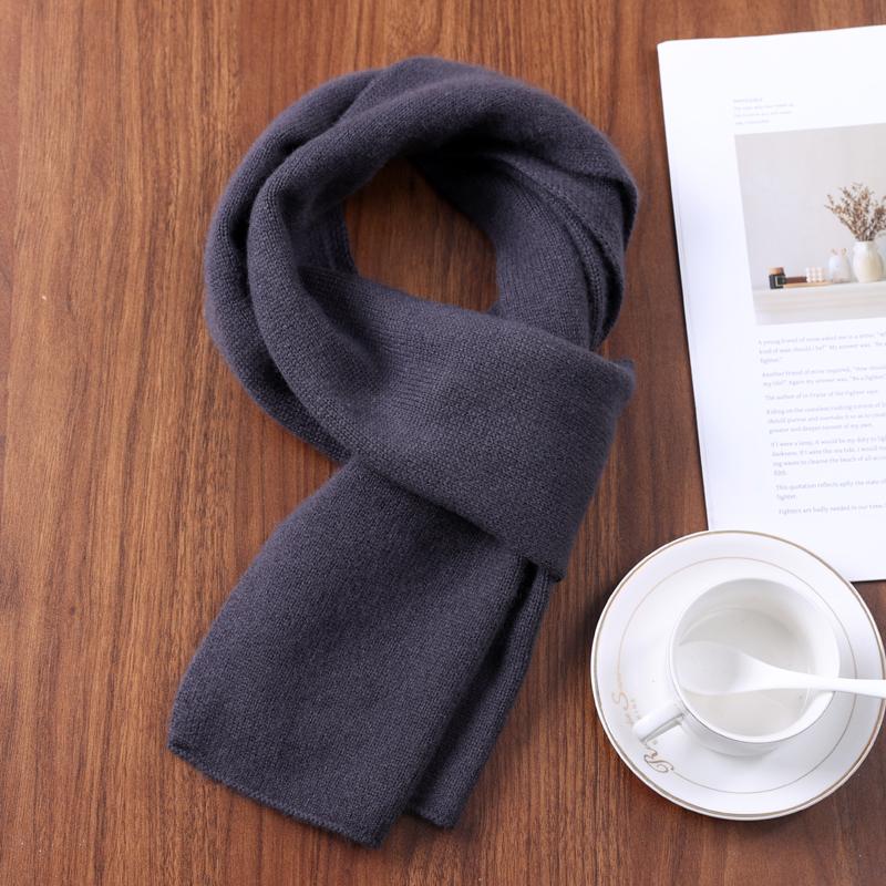 2025 Winter New Fashion Solid Color Cahsmere Scarf Women Outdoor Keep Warm Soft Men Solid Color Wool Knitted Long Scarves 160*26