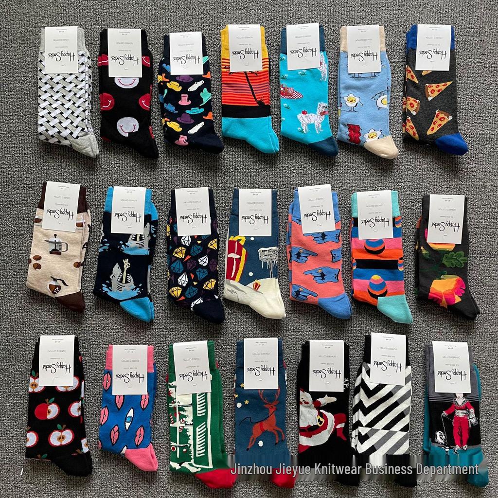 Hippy Happy Ανδρικές Ευέλικτες Μοντέρνες Μόδες Κάλτσες Μήκους Μέσης Γάμπας από Βαμβάκι