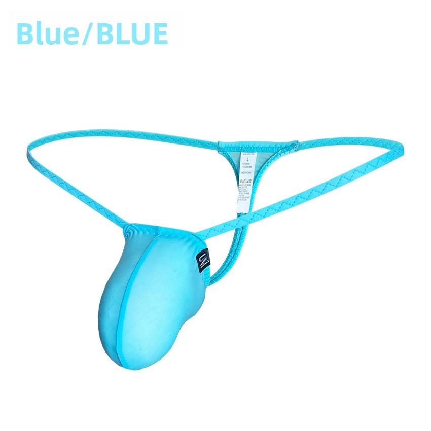 Men Low Waist Sexy Thin Ice Silk Pure Desire Thong Underwear For Large Size Comfort