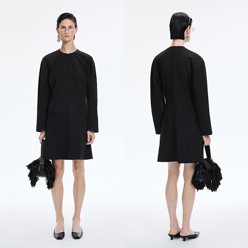 JNBY Round Neck Long Sleeve A-Line Dress
