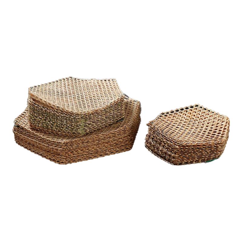 Hexagonal 9-Hole Non-stick Bamboo Steamer Mat (5-Pack)