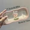 1Pc Transparent Retro Tulip Glasses Case, Portable Fashion Glasses and Reading Glasses Storage Case