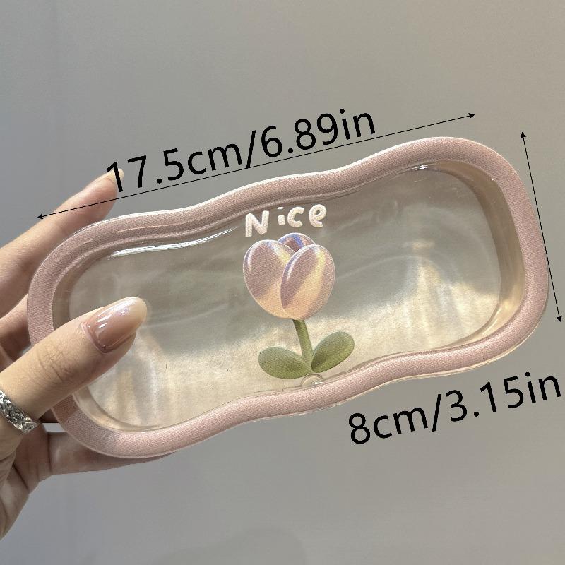 1Pc Transparent Retro Tulip Glasses Case, Portable Fashion Glasses and Reading Glasses Storage Case