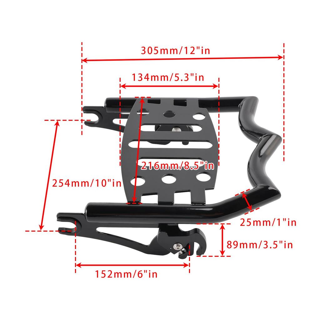 Removable Luggage Rack Carrier Glossy Black Fit For Harley Touring Model 2009-2025 Electra Glide 2009 - 2013