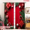Set Of 2 Flat Printing Christmas Curtains Atmosphere Print Scopic Stylish Polyester Fiber Holiday Decorations Made