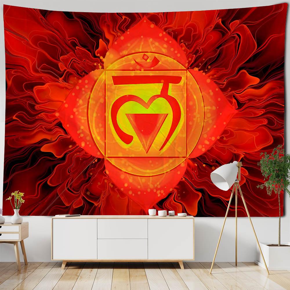 Meditation Chakra Tapestry Wall Hanging Home Decoration Yoga Mat Bed Sheet Mandala Beach Towel Aesthetic Art Decoration