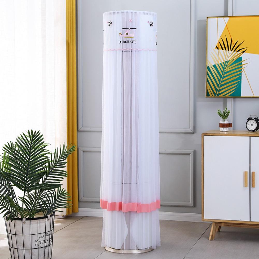 

Romantic Embroidered Air Conditioning Cover Polyester Dustproof Cover Decor Home Style 2