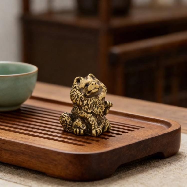 Metal Animal Statues Dog Figurines Sculptures Collectible Table Ornament Centerpieces for Living Room Bedroom Decors