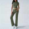 Women's Color Casual Top And Pants Fashion Two-piece Set