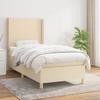 3131806 vidaXL Divan Bed with Mattress Cream 90x200 Cm Fabric