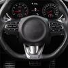 A87Q-Real Hard Carbon Fiber Sticker Steering Wheel Panel Trim for Kia Stinger 2018