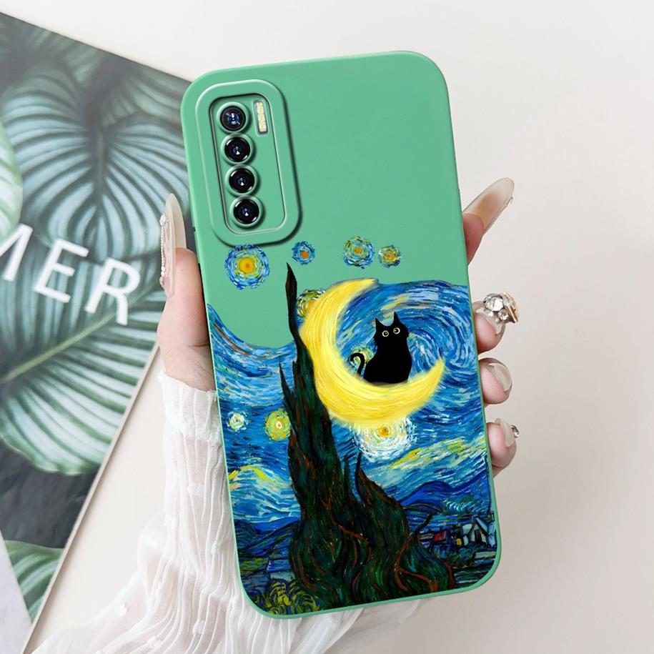 For Tecno Camon 17 Case CG6 CG6j Soft Silicone Cover Fashion Painted Shockproof Bumper For Tecno Camon 17 Pro 17P Camon17 Fundas