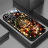 Warm Christmas Decoration Tempered Glass Phone Case For iPhone 18 Pro Max 11 12 13 14 15 16 17 Pro 17 Air 7 8 Plus XS X XR Cover