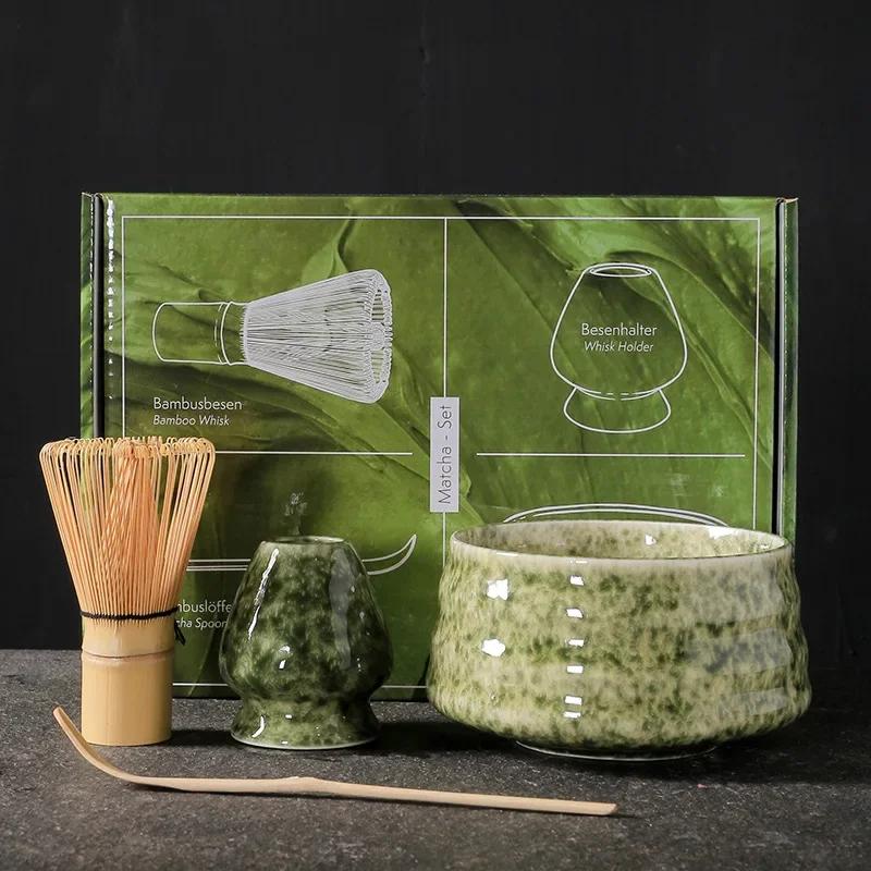 4-7pcs/set Handmade Home Easy Clean Matcha Tea Set Tool Stand Kit Bowl Whisk Scoop Gift Ceremony Traditional Japanese Accessorie