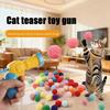 Katzenspielzeug Interaktives Abschuss-Trainingsspielzeug für Haustier Kätzchen Kreative Mini-Schießpistolen-Spiele Dehnbares Plüschball-Spielzeug Haustierbedarf