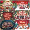 Spanish Merry Christmas Theme Background Banner Christmas Party Decoration Xmas Santa Claus Backdrop Supplies Photo Shoot Props
