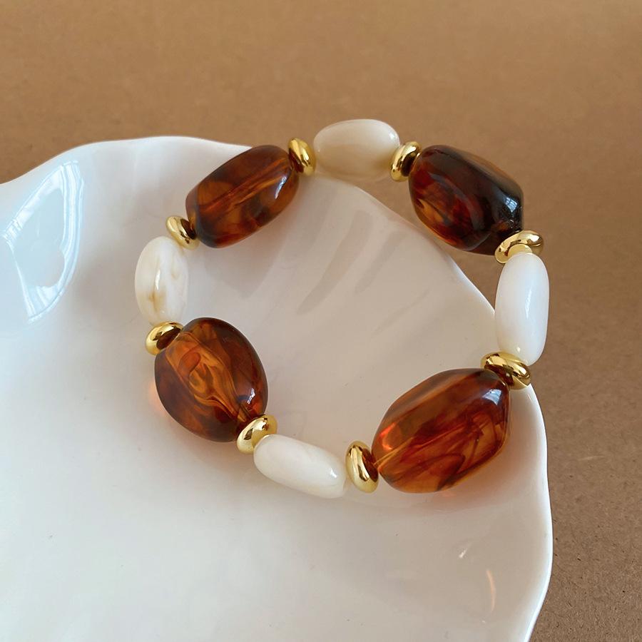 Acrylic Geometric Oval Beaded Bracelet and Necklace Elegant Luxury Jewelry