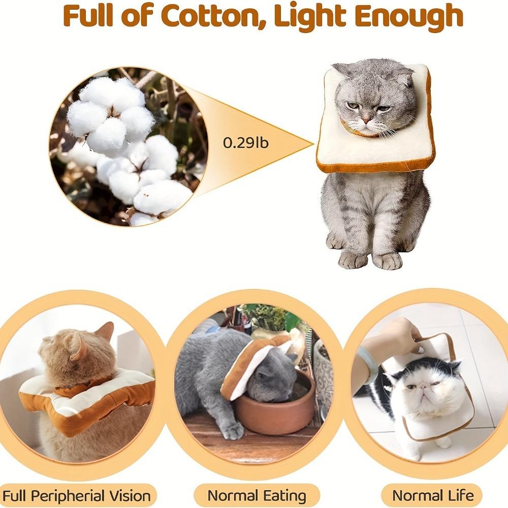 1 Piece Toast Shaped Adjustable Pet Cone Collar Anti-Lick Cat And Kitten Shame Circle Cat Recovery Cone Collar Suitable For After Surgery