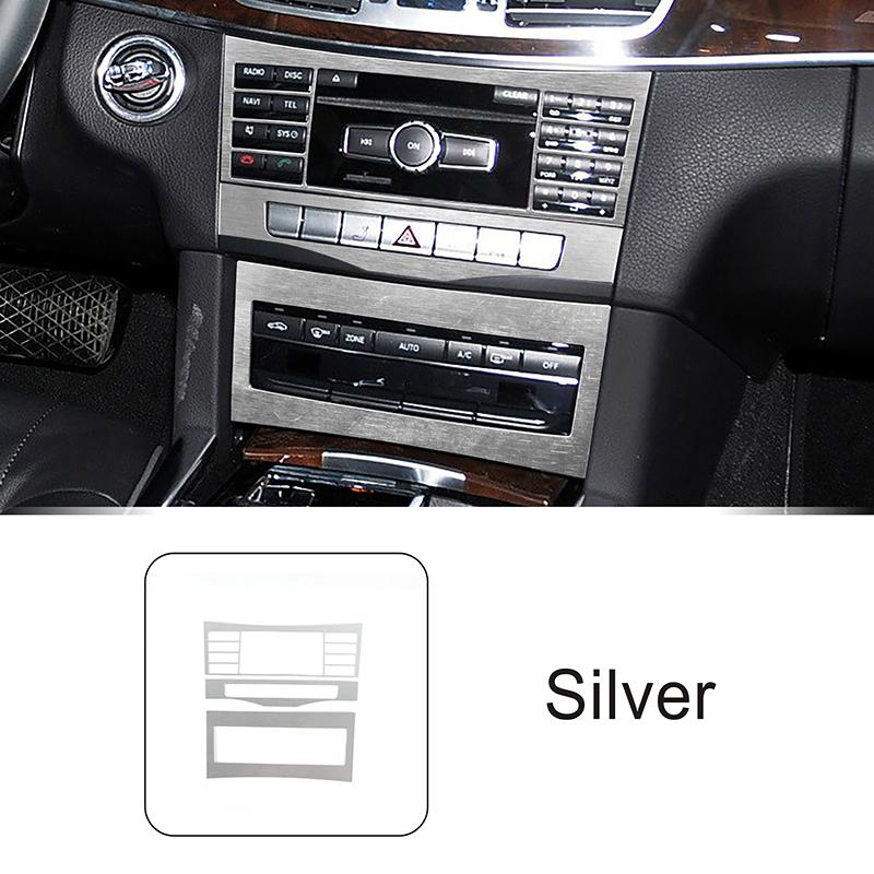 For Mercedes Benz E Class W212 2009-15 Car Accessories Console Air Condition CD Button Panel Frame Trim Aluminium Alloy Sticker