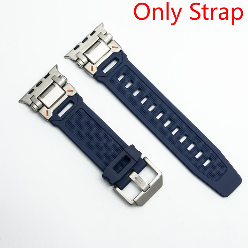Strap/Metal case for Apple Watch Ultra 2 1 Rubber Loop Band 49mm Silicone Bracelet for IWatch Series 10 9 8 7 45mm 6 5 4 Se 44mm