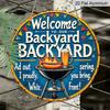 2D Flat, 1pc 7.87" Round Aluminum Sign with "Barbecue Party Beer Garden" Vintage Decorative Plaque, Yard BBQ Beer Theme Aluminum 2D Decoration Plate
