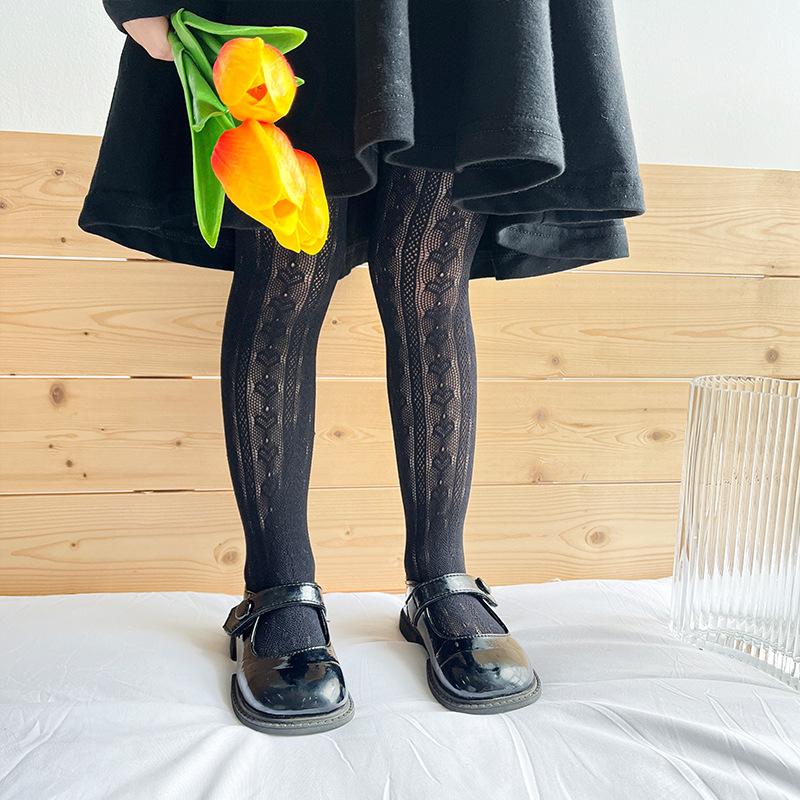Collants résille pour fille, Bas fashion en nylon pour fille, Élasticité Cadeau fille Collants pour enfant Enfants 4 to 6 year