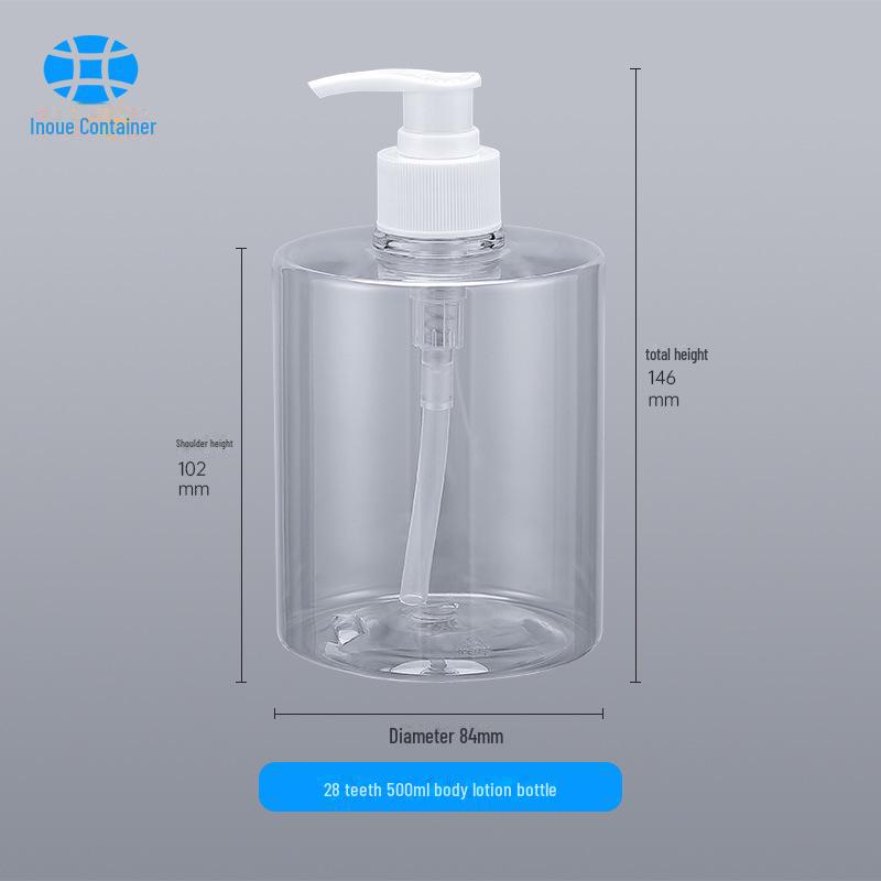 Sticlă transparentă din plastic PET de 500 ml pentru dezinfectant, loțiune, șampon și gel de duș