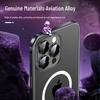 Cross13 Magnetic Metal Frame Phone Case with Lens Protection for Apple 14 - Drop-proof, Frosted, Semi-transparent, Creative Design.