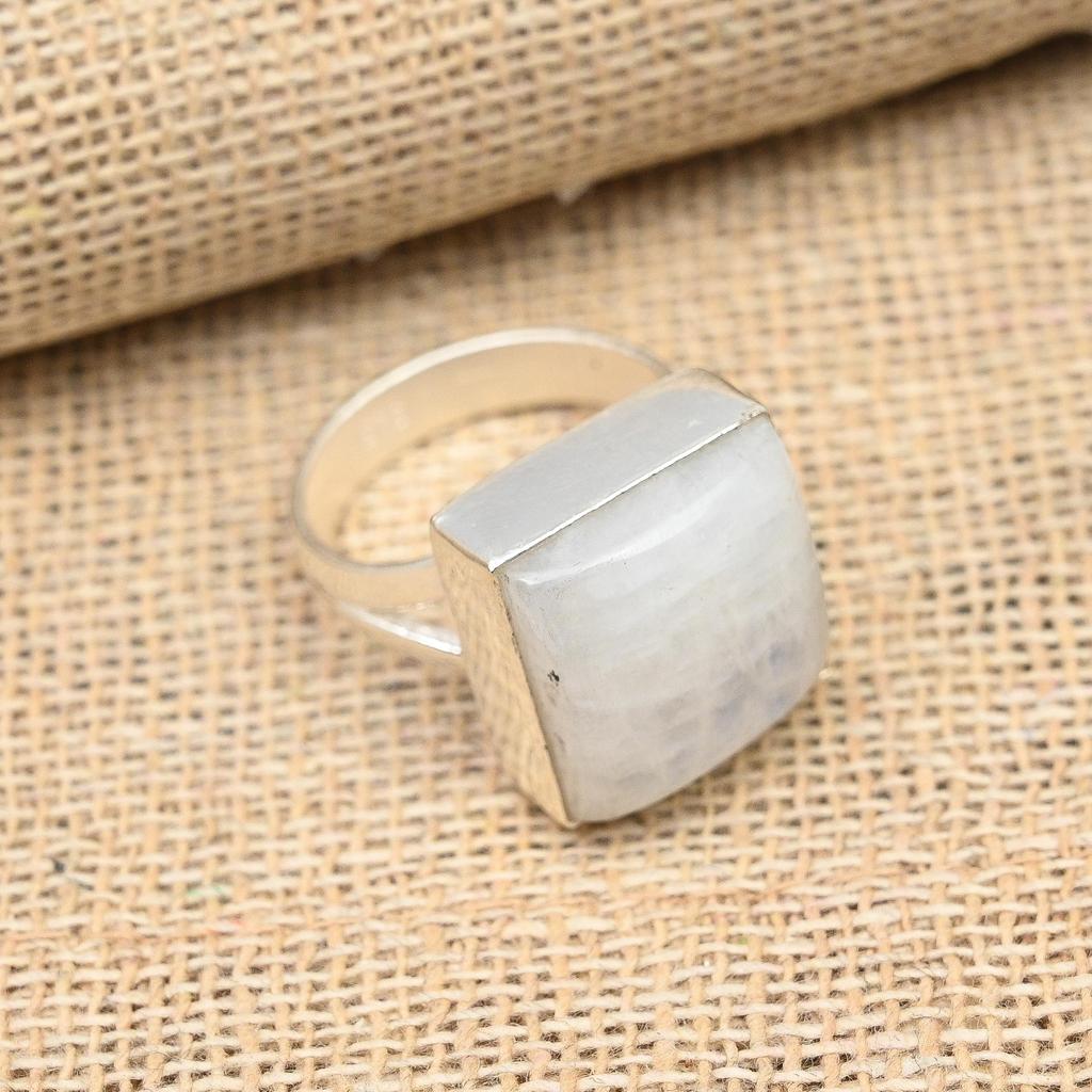Rainbow Moonstone Gemstone Handmade 925 Sterling Silver Ring Jewelry For Women