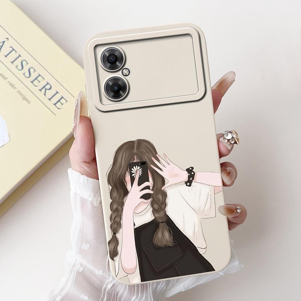 Casing For Xiaomi Poco M4 5G Case Cover Silicone Luxury Fashion Flowers Kawaii Cute Cat Shockproof Phone Case 22041219PG