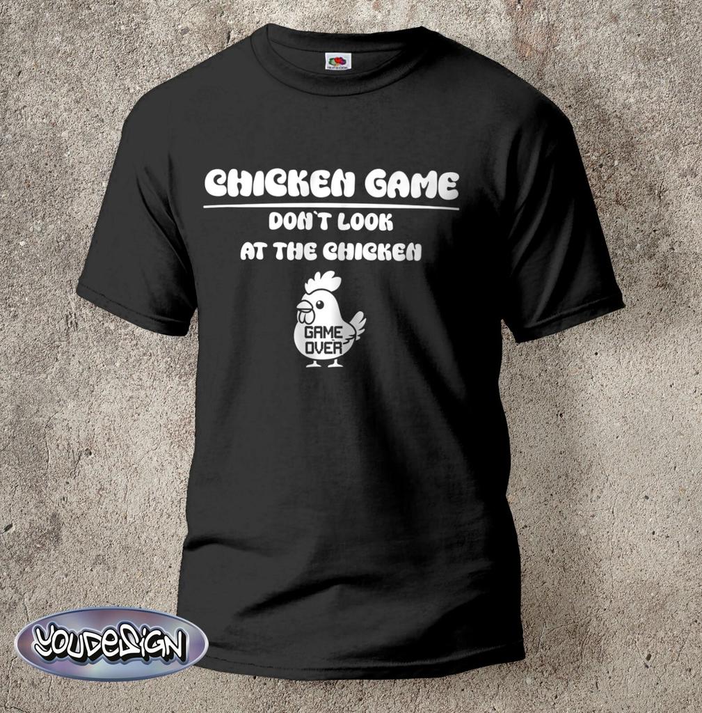 Chicken Game T-Shirt Cult Fun Shirt Funny Gamer Console Game Chicken Game S-5XL