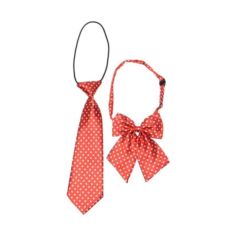 2 pezzi/set Cravatte Moda con Fiocco per Studenti Unisex Cravatta Senza Nodo Carino Accessori Uniforme Ragazza Ragazzo
